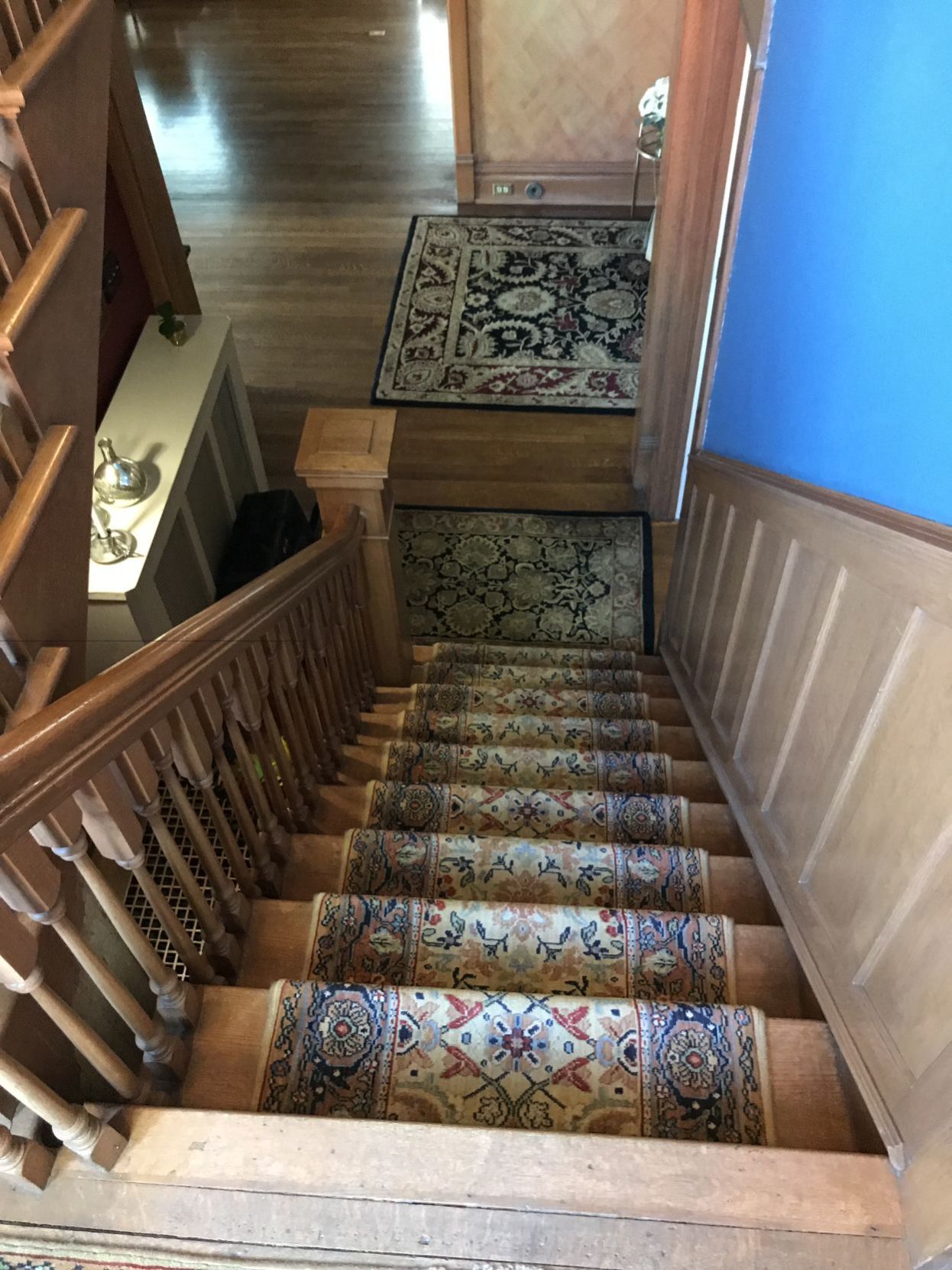 The staircase to the second floor